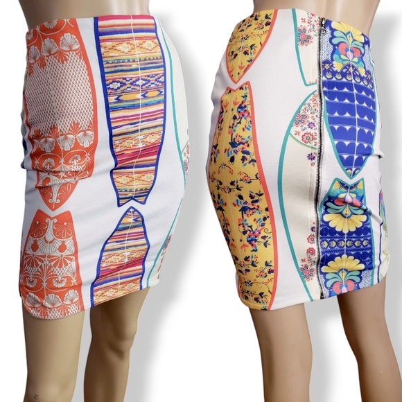 Multicolored Patterned Pencil Skirt by Dress to - Size Small - Picture 1 of 7